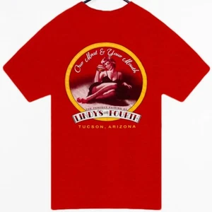 Lindy's "Our Meat & Your Mouth, The Prefect Pairing" Mens T Shirt Size L Hanes - Picture 1 of 5