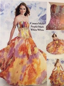 Kiss Kiss Canary/bunt Blumen Abend Abschlussball süß 16 Ballkleid Größe 8 $ 552,00 - Bild 1 von 10