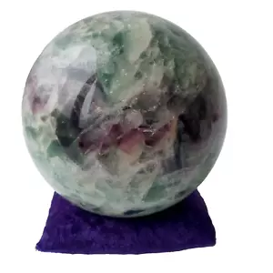 5 lb 14 oz Large Purple Green Fluorite Crystal Ball Healing Spiritual Cleansing - Picture 1 of 20