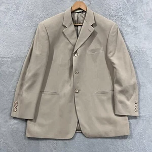 Joseph & Feiss Blazer Men's 42S Beige Tan 100% Silk Twill Jacket Sport Coat - Picture 1 of 13