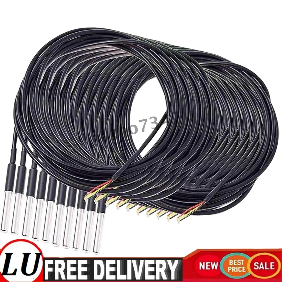 1-3M Temperaturfühler DS18B20 Digital Thermosensor Temperatur-sensor Wasserdicht - Bild 1 von 4