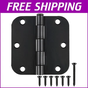 Bisagras de puerta negras mate de 3,5" con 6 orificios - perfectas para todas tus necesidades interiores - Imagen 1 de 9