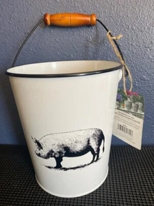 Entzückendes Bauernhoftier - Schwein - 7,5 Zoll Durchmesser Eimer Pflanzkübel - Garten, Blumenbeet, Wohndeko - Bild 1 von 5