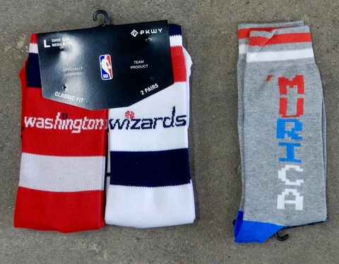 3 Pack Washington Wizards Crew Socks NBA Jersey Home & Away Gray Murica USA Gift Cover