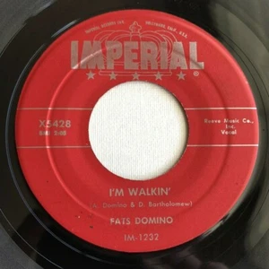 FATS DOMINO, I'M WALKIN', IMPERIAL#5428, ROCK & ROLL 45 RECORD, 1957 - Imagen 1 de 4