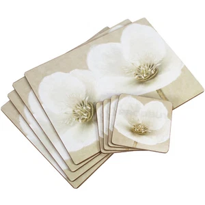 4er Set Tischsets & Untersetzer Esstisch Gedecke Matten Floral Blume - Bild 1 von 3