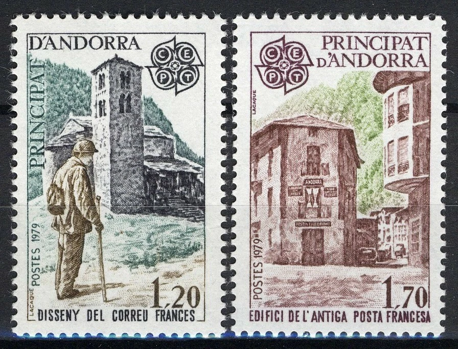 French Andorra 1979, Telecom, postal history Europa CEPT set MNH, Mi 297-98 5,5€ - Image 1 of 1