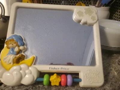 Fisher Price Teddy Bear Cuna Espejo De Colección 1987 Bebé Bebé Cama Hora Juguete Foto 1 de 4
