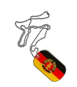 Dog Tag Fahne Flagge Deutschland DDR DogTag 3x5cm Kette mit Anhänger - Bild 1 von 1