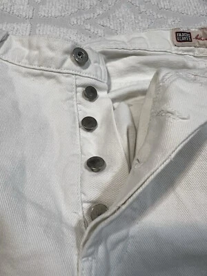 FADED GLORY 短裤女式 16 码白色牛仔纽扣门襟棉质腰围 38 英寸高腰 — 第 1/4 张图片