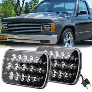 Pair For Chevy S10 LED Headlights 7x6'' 5x7'' Black Light Bulb Sealed Hi/Lo Beam - Bild 1 von 10