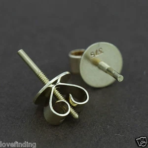 Genuine 9CT Solid YG Screw Posts & Disc Butterflies 6mm - 1 Pair Set - Imagen 1 de 3