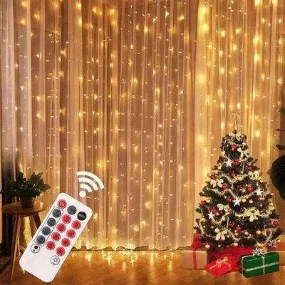 3M LED Curtain Fairy String Lights USB Christmas Garland Home Decor - Image 1 of 4