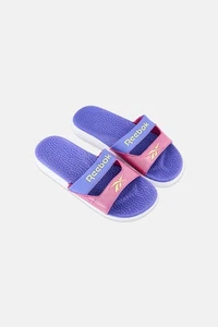Neu Reebok Kinder Mädchen Marke Logo Slipper Schlappen, mehrfarbig Größe 6 kostenloser Versand - Bild 1 von 3