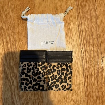 Jcrew Leopard Hair and Leather Card Holder Wallet NWT New - Image 1 of 4