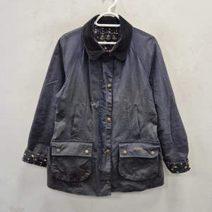 Barbour Kyloe Wax Waterproof Navy Country Regenmantel Jacke Größe UK 14 Damen - Bild 1 von 12