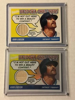 2004 Topps Bazooka Kirk Gibson One-Liners Game-Used Bat Lot (2) Parallel /25 WOW - Image 1 of 2