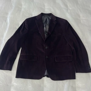 RALPH LAUREN Blazer 40S Burgundy Velvet Sport Coat Two Button Suit Jacket Suit - Picture 1 of 13