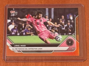 2025 TOPPS NOW MLS #28 LIONEL MESSI - NUMBERED 15/25 ORANGE PARALLEL - Picture 1 of 2