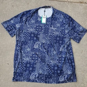 RALPH LAUREN RLX Mens XXL Navy Bandana Print Golf Shirt Performance Stretch - Picture 1 of 9
