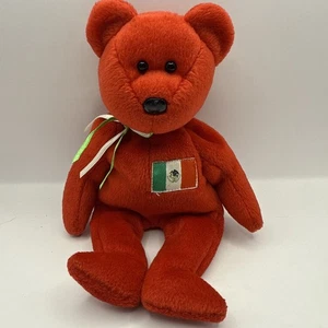 Vintage Ty Beanie Bebé Osito Oso México 14" Rojo Bandera Mexicana 1999 - Imagen 1 de 6
