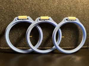 5" Blue Plastic Embroidery Hoop Lot of 3 EUC - Picture 1 of 4