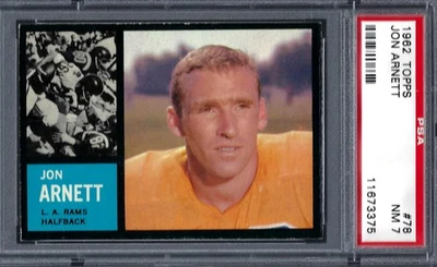 1962 Topps FB #078 PSA 7 Jon Arnett Rams 78 Sharp! - Image 1 of 2