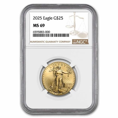 American Gold Eagle 2025 1/2 oz MS-69 NGC Foto 1 de 3