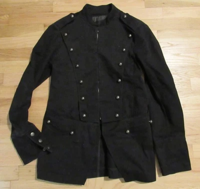 Tripp NYC Jacket Band Military Skull Punk Goth Industrial Denim Coat Mens S - Image 1 of 4