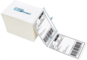 Fanfold 4 x 6 Direct Thermal Labels White Perforated Shipping Label, 500 Labels - Bild 1 von 4
