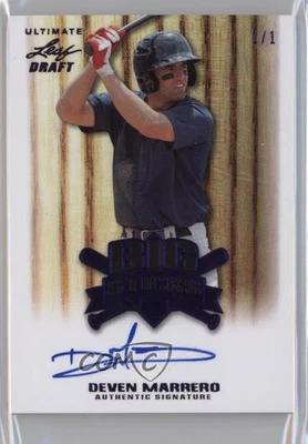 2012 Leaf Ultimate Draft Big Sticks Purple 1/1 Deven Marrero #BS-DM1 Auto 0t3 - Image 1 of 3