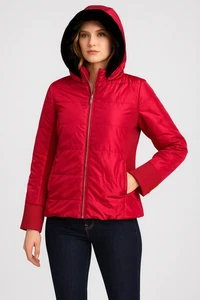 NEW MILLERS PUFF JACKET HOODED REMOVABLE FUR TRIM RED 20 . - Picture 1 of 4