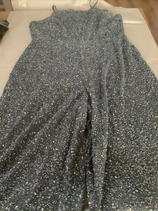 Coast Womens Blue All Over Sequin Strappy Jumpsuit Size 18 - Picture 1 of 7