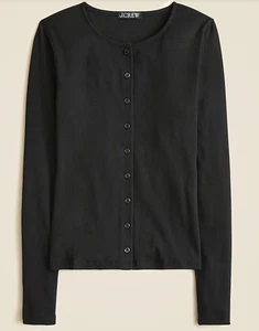 NEW NWT J. Crew Fine Rib Knit Cardigan Size: S Color: Black - Picture 1 of 1