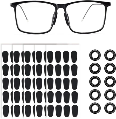 50 Paar Nasenpads Selbstklebend Schwarz 1.0mm Silikon - Bild 1 von 4