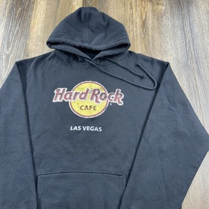 Vintage Hard Rock Cafe Hoodie Herren XXL Schwarz Las Vegas Y2K Sweatshirt Pullover - Bild 1 von 11