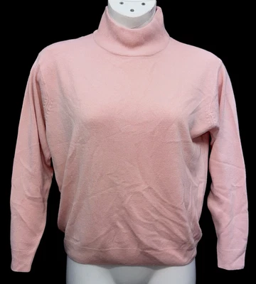 Suéter Dressbarn Mujer Talla L Cuello Alto Manga Larga Suave Rosa Sólido Foto 1 de 4
