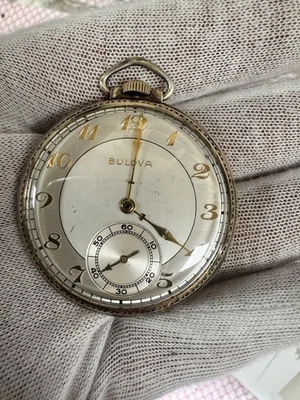 BULOVA VINTAGE Cal. Reloj Bolsillo 17AH - Placa Oro Laminado 10K Foto 1 de 4