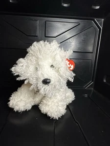 Ty Classic WILLOW Bishon Frise White Curly 10in Plush 2005 Hang Tag - Imagen 1 de 4
