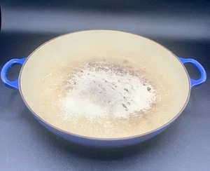 Le Creuset Blue Enameled Cast Iron Pan Two Handled Made In France - Picture 1 of 13