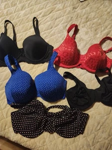 Lot of 5 Bras Multi Brands Cacique,Modern Moments,Olga,Paramour, Junoni 38DD/D - Picture 1 of 14