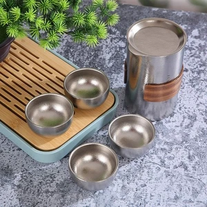 350ml Pure Titanium Travel Tea Making mini cup Mug set Outdoor drinkware - Picture 1 of 17