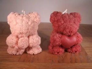 Rose Bud Teddy Bear Candle WE ARE DIFFERENT ( READ DESCRIPTION BEFORE BUYING) - Picture 1 of 1