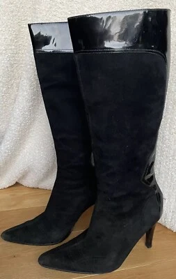 Botas de tacón de aguja ENZO ANGIOLINI para mujer de charol 7,5 gamuza punta Foto 1 de 4