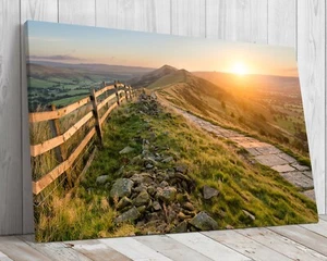 The Great Ridge in the English Peak District, mounted canvas ready to hang - Picture 1 of 9