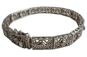 DBJ Signed Sterling Silver Tennis Link Bracelet 7.25” - Picture 1 of 6