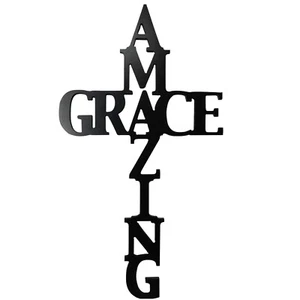 Crosses Wall Décor for Home Bedroom Wood Cross Amazing Grace - Picture 1 of 5