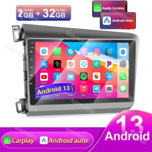 Apple Carplay For Honda Civic 2012-2015 Android 13 GPS WIFI BT Car Stereo Radio - Picture 1 of 16