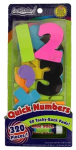 320 Peel and Stick Tacky-Back Repositionable Neon & Black Number/Symbol 2" x 2" - Picture 1 of 2