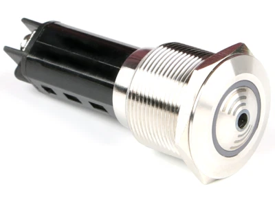 19mm Incontinous Metal buzzer Anti-vandal Stainless steel LED Flash Buzzer ROHS - Image 1 of 4